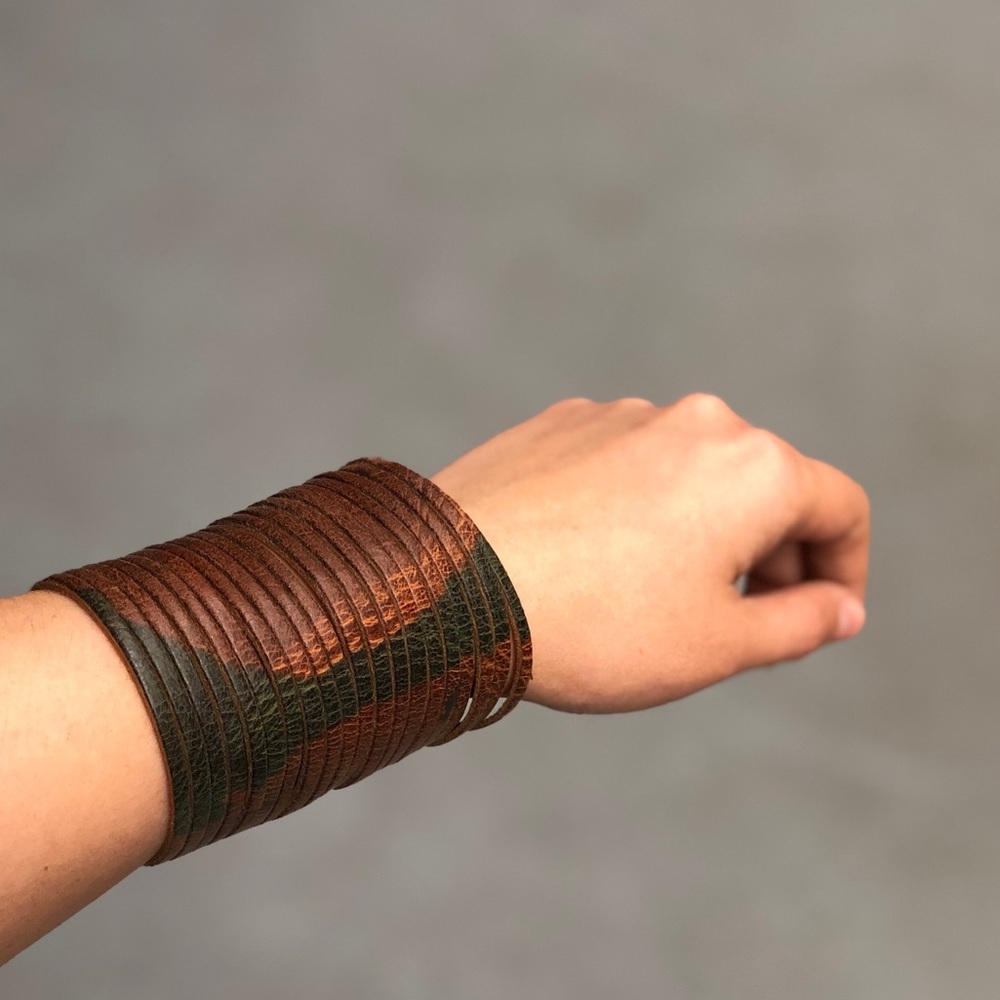 Camo Leather Cuff